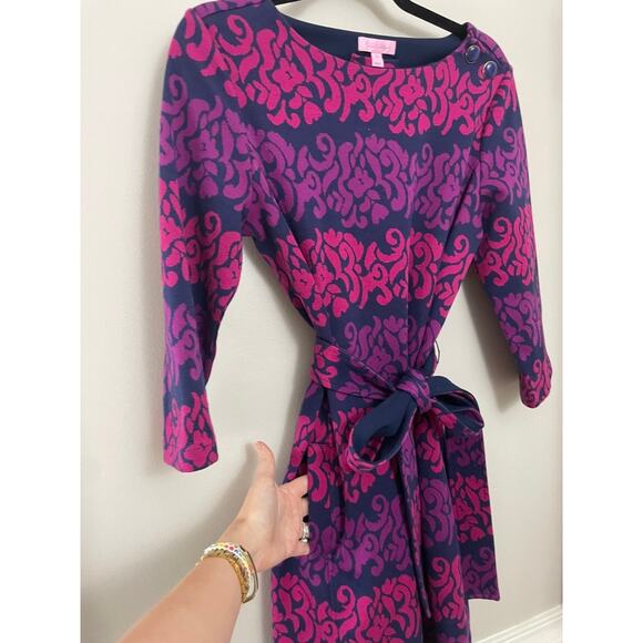 Lilly Pulitzer Preppy Classic Feminine Jonah Follow The Leader Knit Dress M - Picture 4 of 8